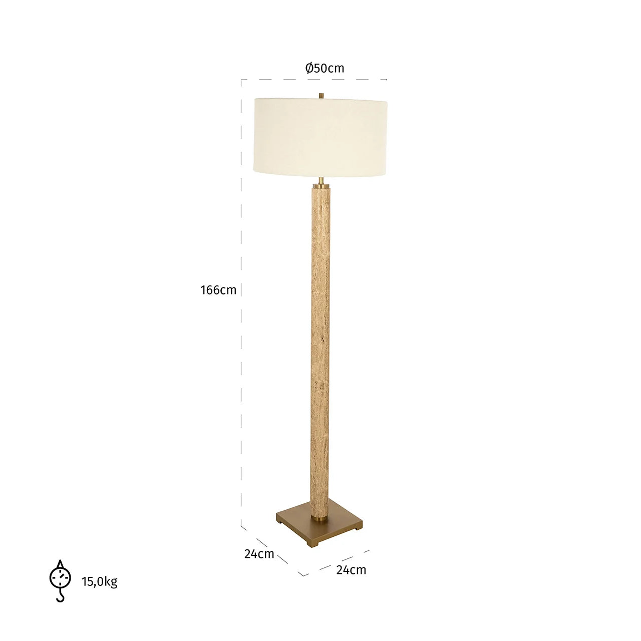 Stāvlampa Richmond Interiors Lorén 166/50/50 cm bēšs - N1 Home