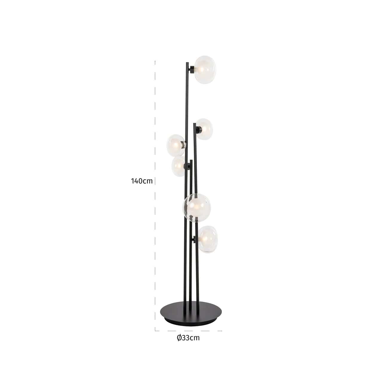 Stāvlampa Luva Richmond Interiors 33/140/33 cm melns