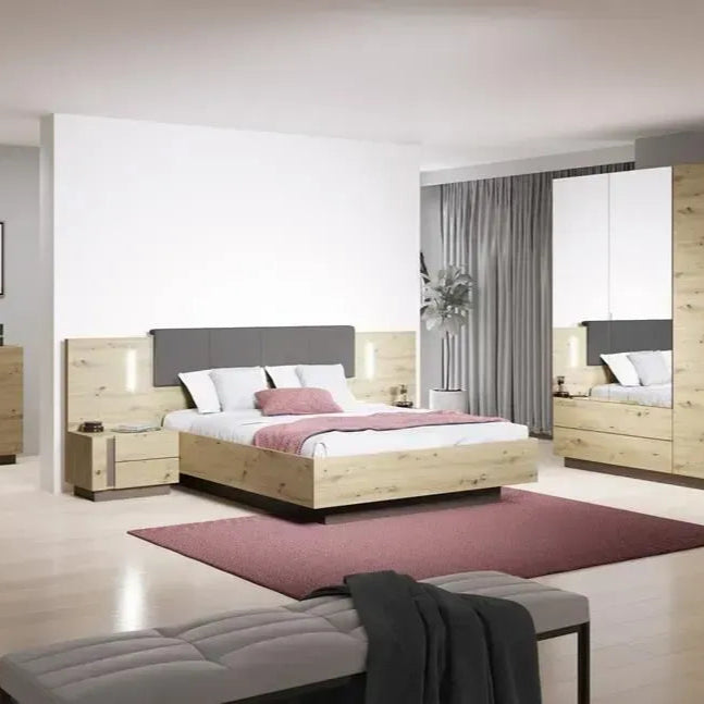 Gulta Arci 160/200 cm artizan ozols/antracīts - N1 Home