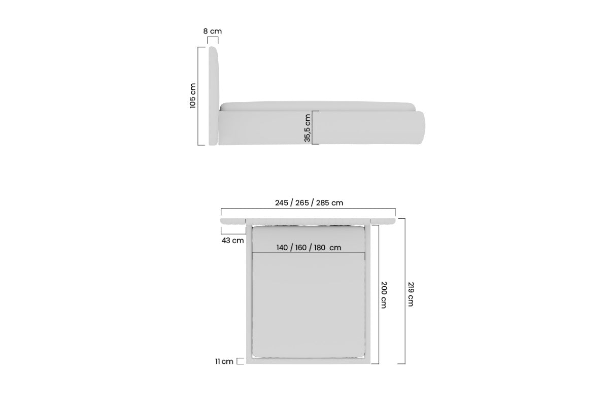 Gulta Galo ar konteineru 140;160;180/200 cm - N1 Home