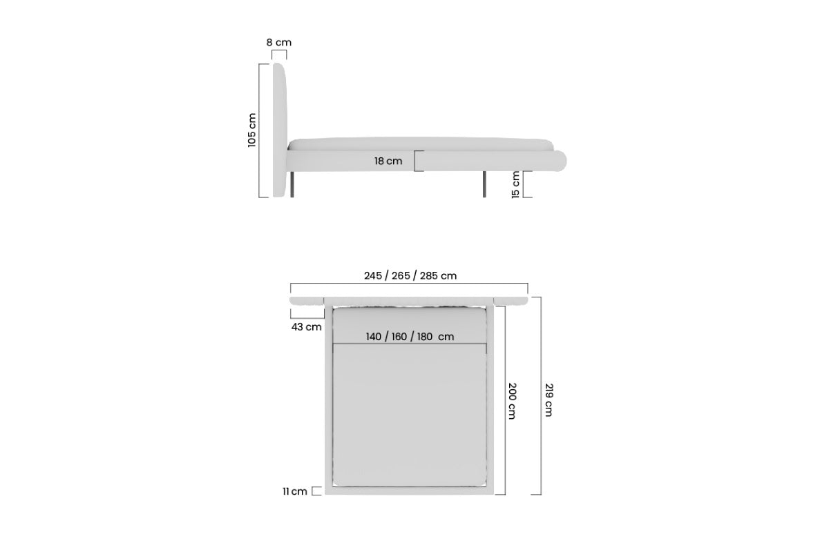 Gulta Galo 140;160;180/200 cm brūns - N1 Home