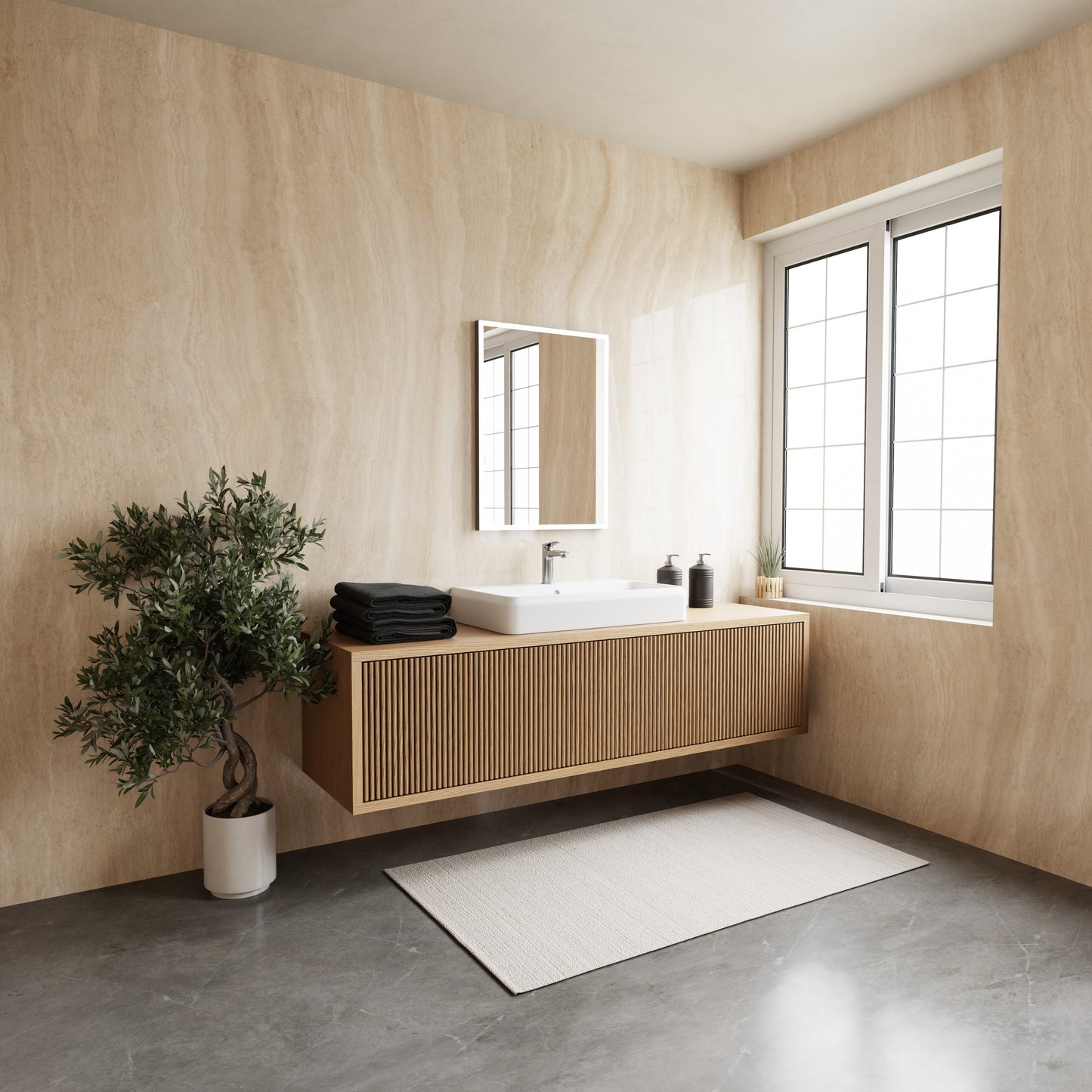 Spogulis Soli balts 60/80 cm