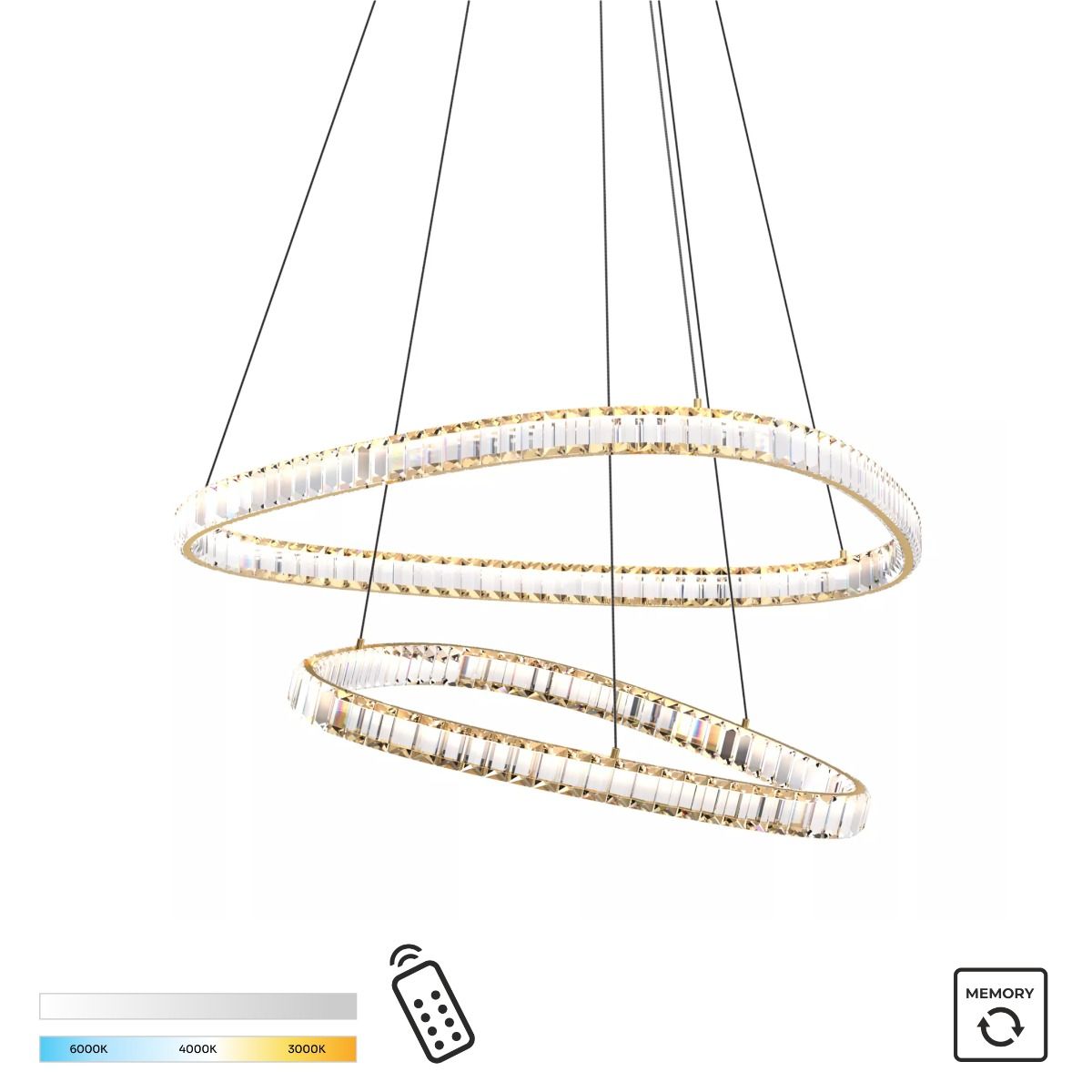 Piekaramā lampa Athena 150/80/80 cm zelts