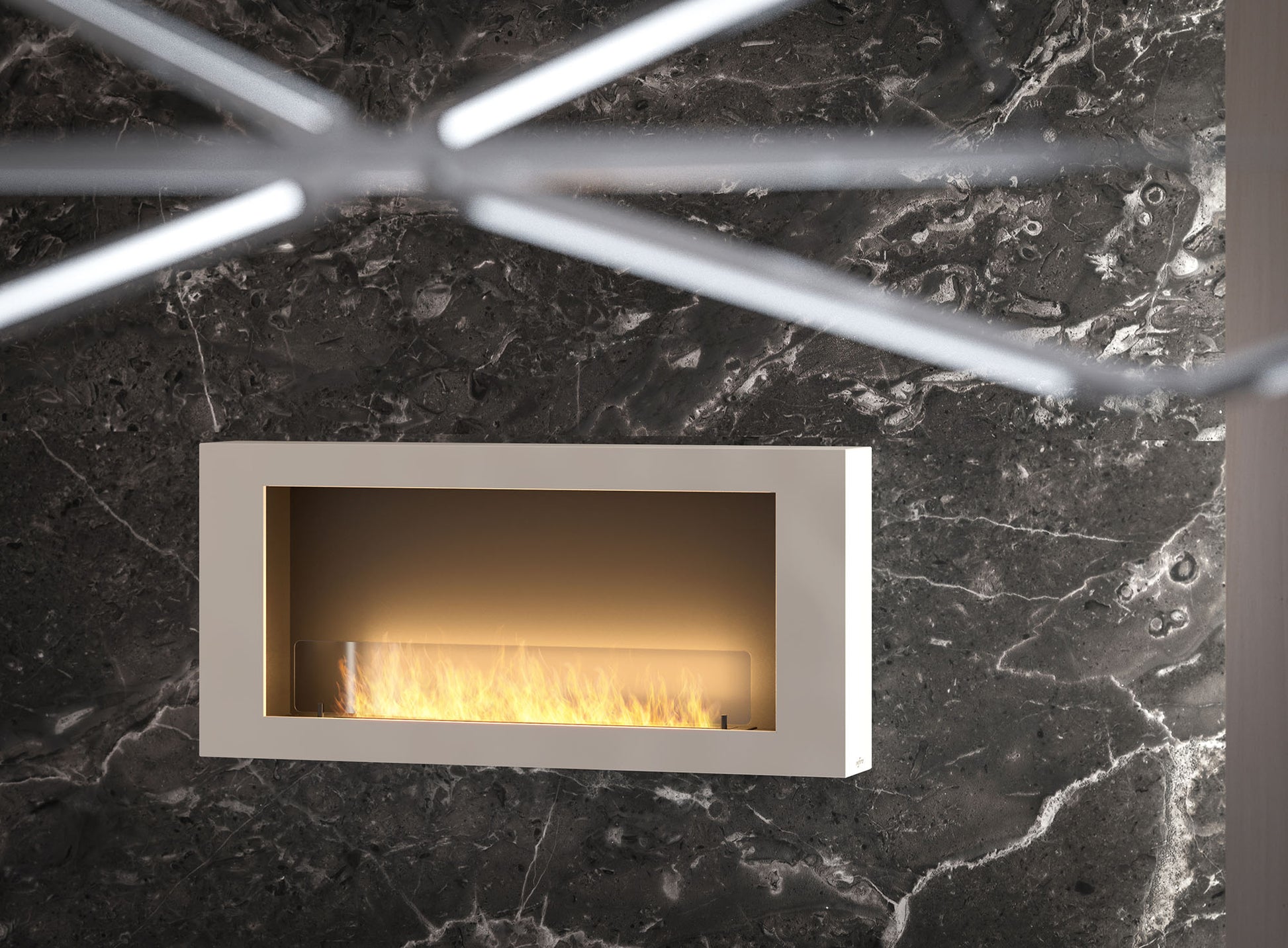 Biokamīns Mura 80/56/16;100/56/16/120/56/16 cm balts - N1 Home