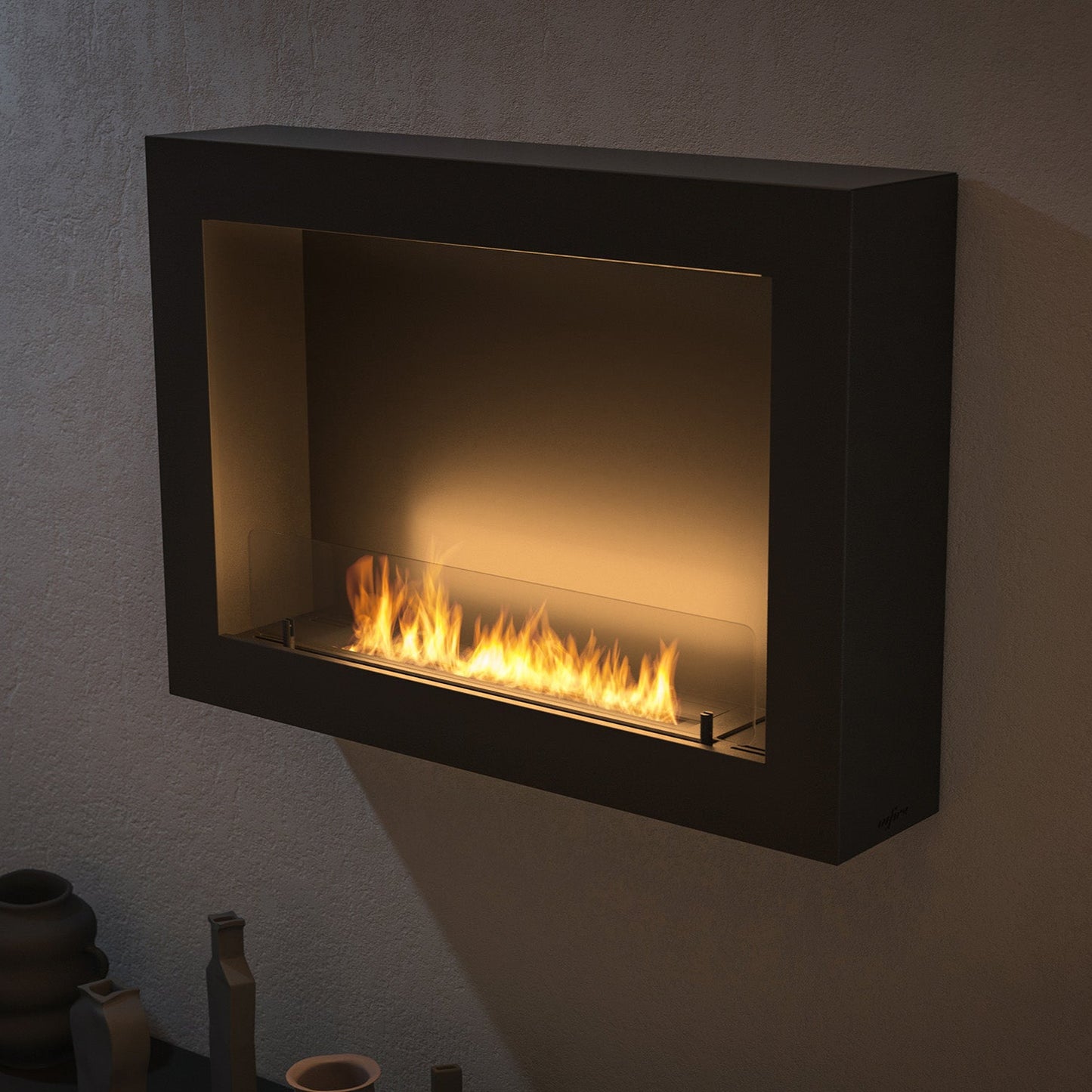 Biokamīns Mura 80/56/16;100/56/16/120/56/16 cm melns - N1 Home