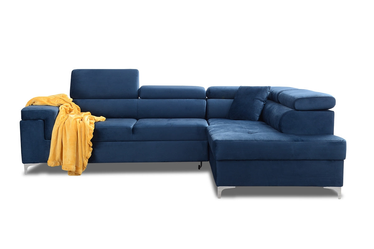 Dīvāns EGO L  labais stūris 274/76-98/202 cm zils - N1 Home