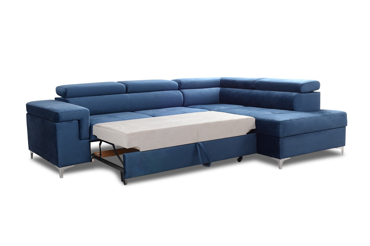 Dīvāns EGO L  labais stūris 274/76-98/202 cm zils - N1 Home