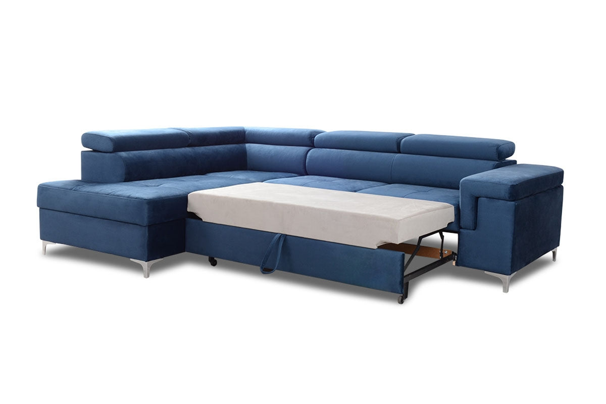 Dīvāns EGO L  kreisais stūris 274/76-98/202 cm zils - N1 Home