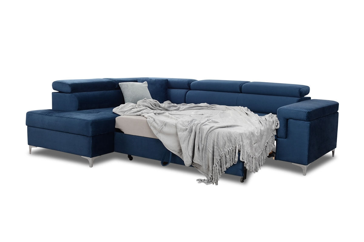 Dīvāns EGO L  kreisais stūris 274/76-98/202 cm zils - N1 Home