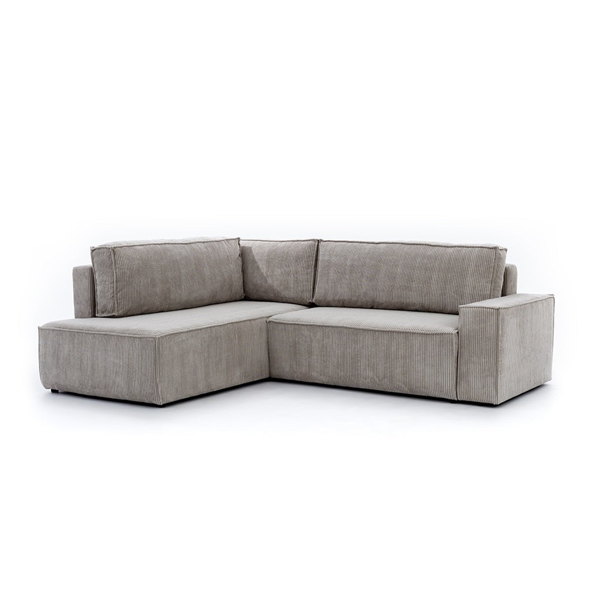 Dīvāns FIBI L kreisais stūris 254/90-77/203cm pelēks - N1 Home