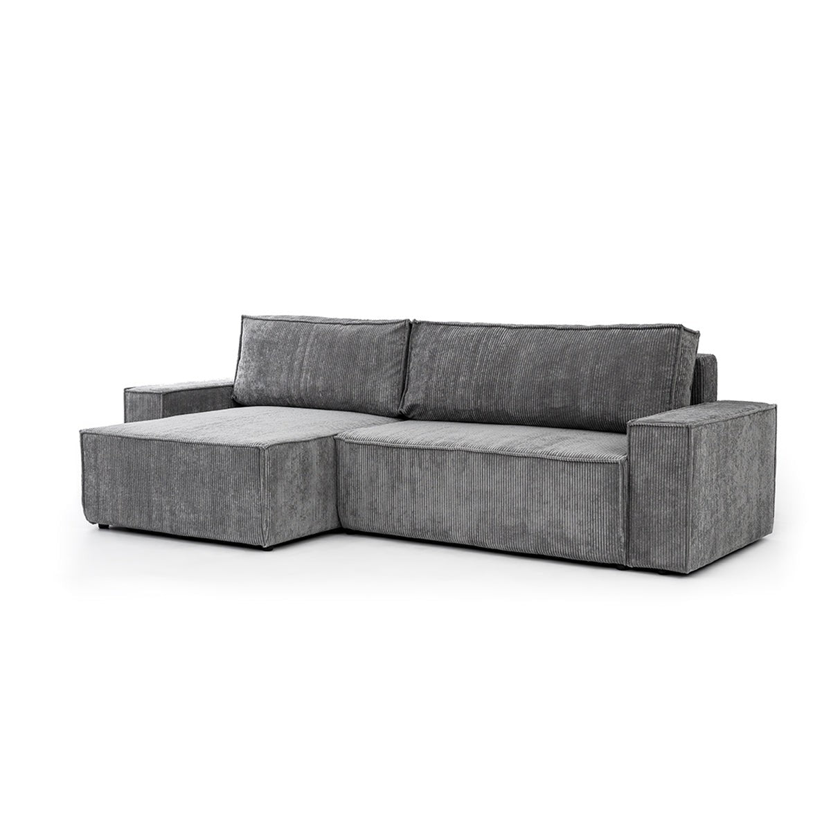 Dīvāns FIBI M  kreisais stūris 283/90-77/144 cm pelēks - N1 Home