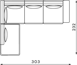 Dīvāns Soprano Corner Befame 303/232/88 cm pelēks - N1 Home