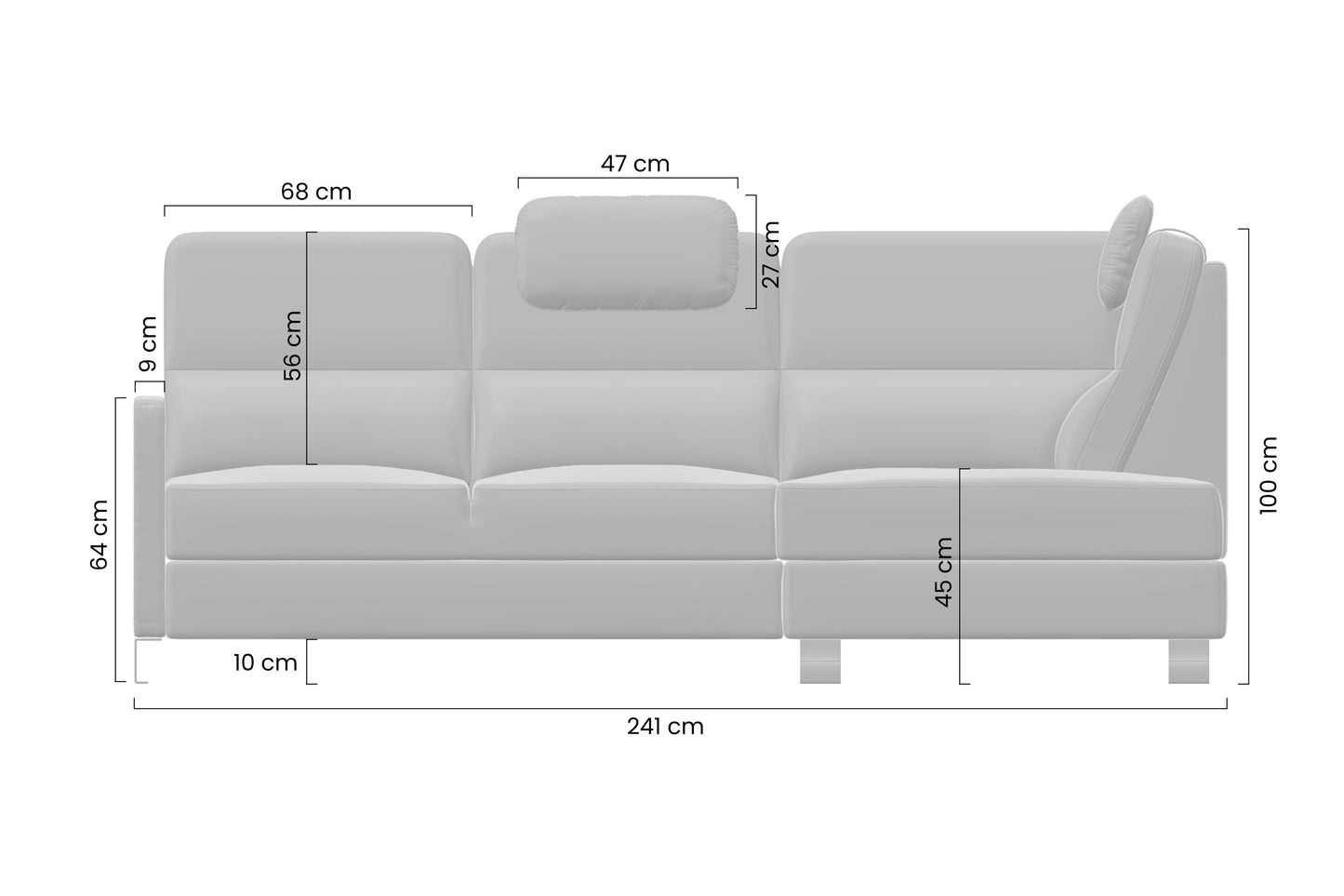 Dīvāns Gespov 241/100/180 cm Perfect Harmony 80