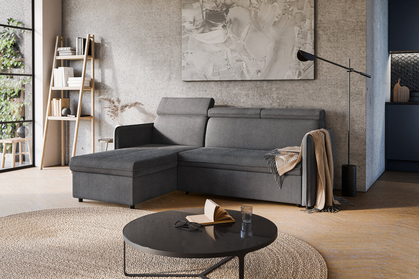 Dīvāns Barce 220/84/165 cm tumši pelēks - N1 Home