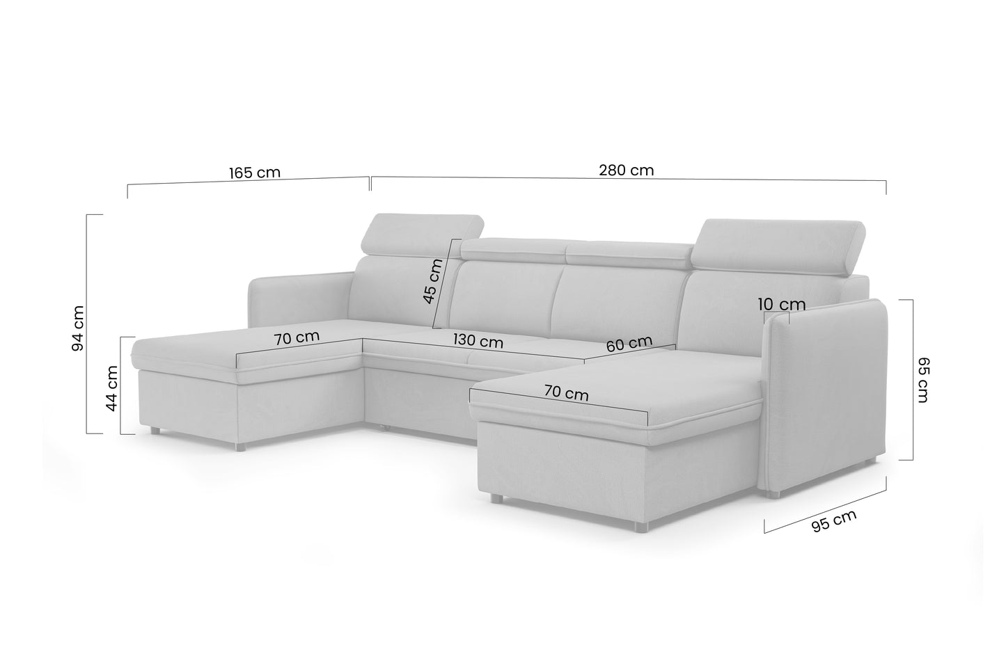 Dīvāns Barce 280/94/165 cm terrakots - N1 Home