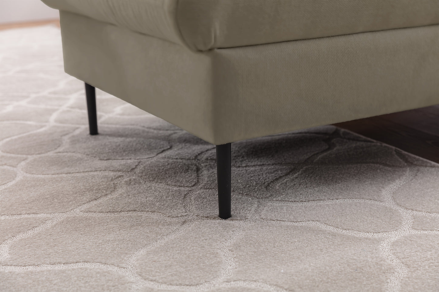 Dīvāns Tai 222/95/161 cm Velluto 3/melnas kājas - N1 Home