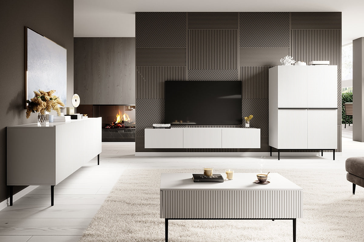 Kafijas galdiņš AUSTIN 120/48/60 melns/ balts - N1 Home