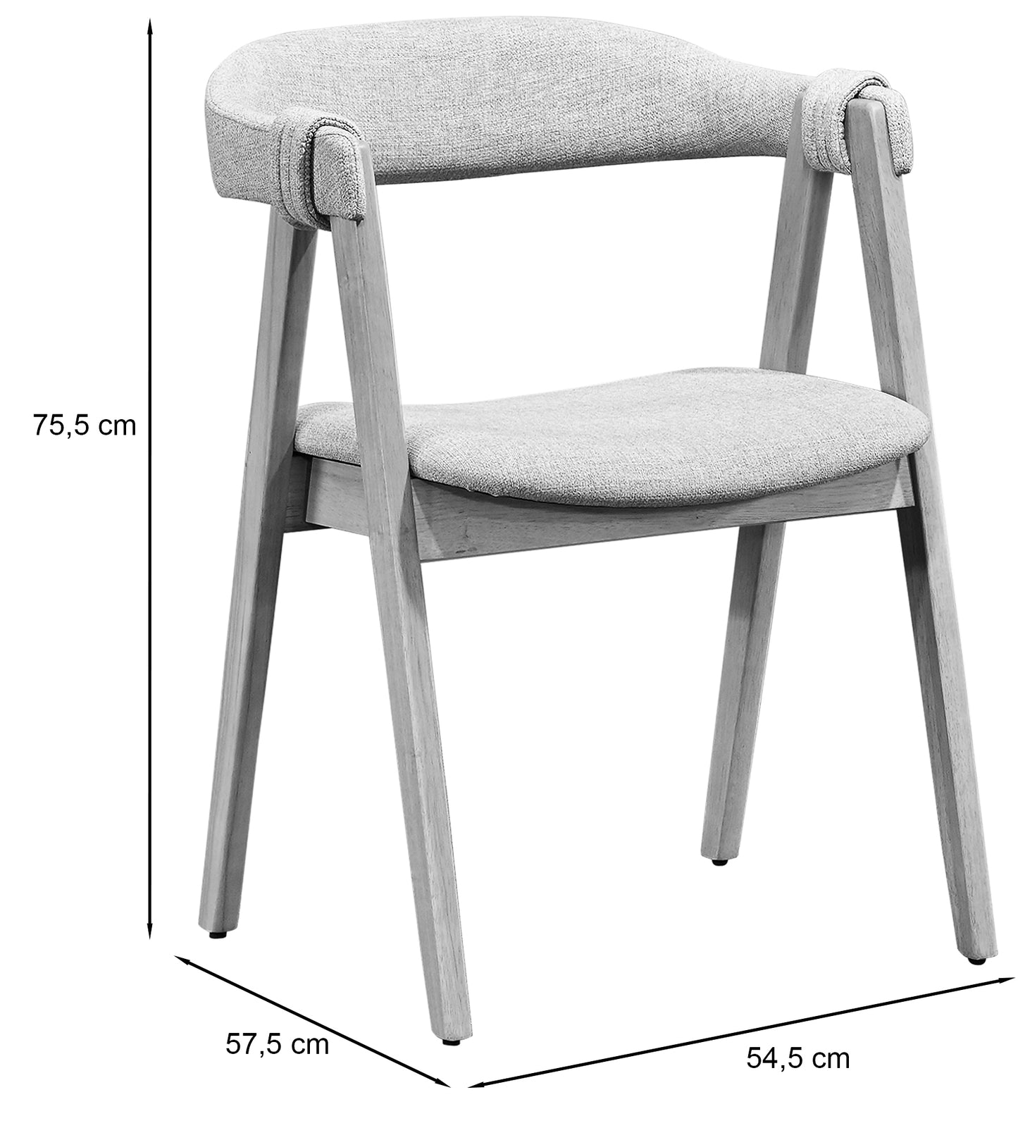 Krēsls Inne 75/54/57 cm rieksts/bēšs - N1 Home