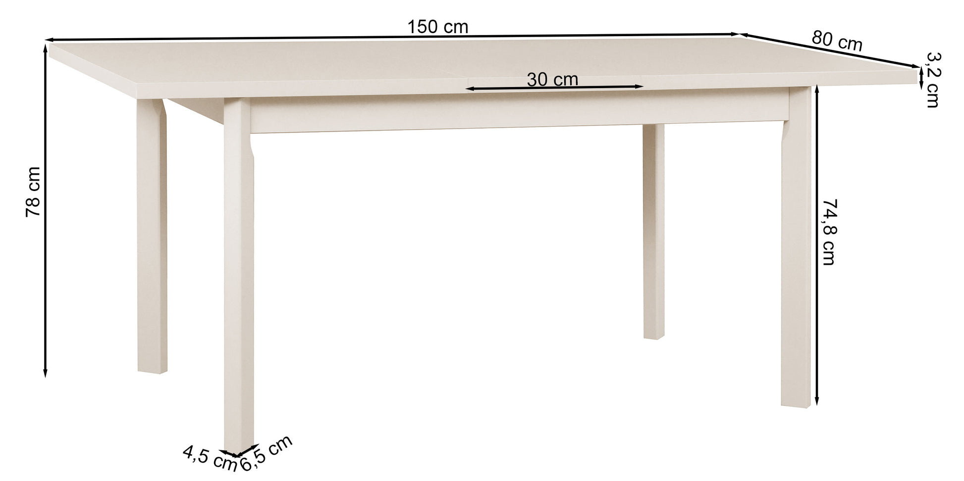 Galds Banto 120/78/80 cm melns/kašmirs - N1 Home