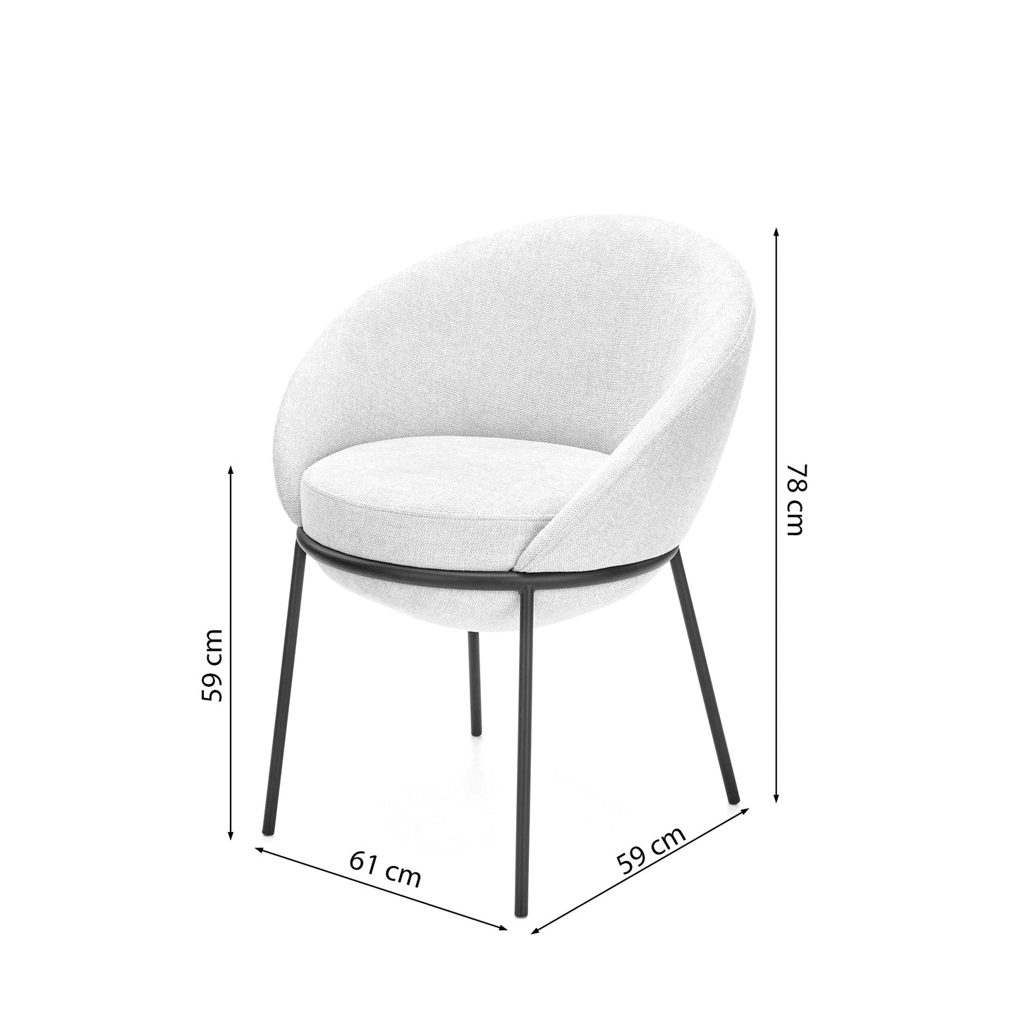 Krēsls Siva 78/61/59 cm pelēks