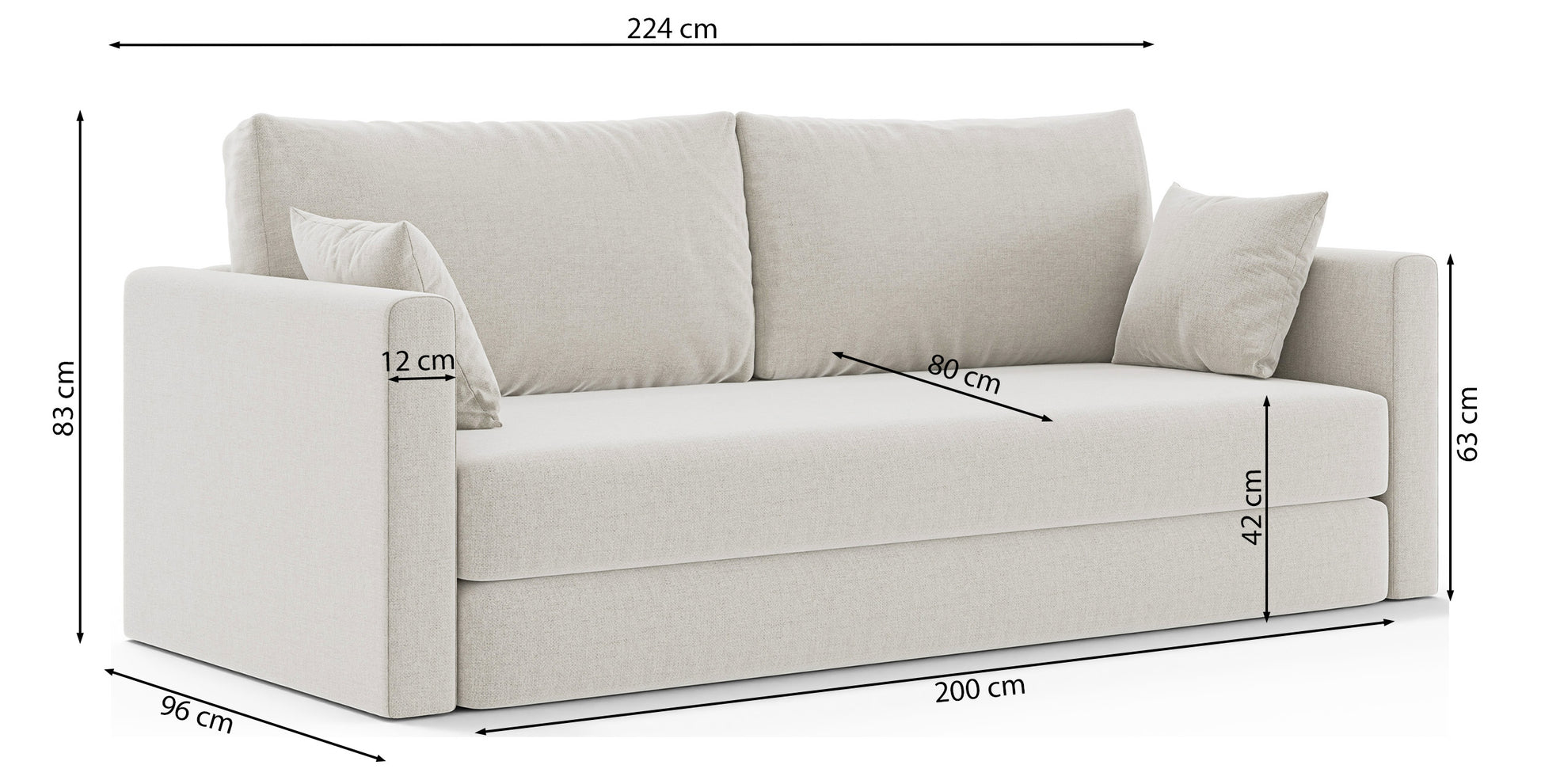 Dīvāns Evolia 160/200/42 cm Verita 18 - N1 Home