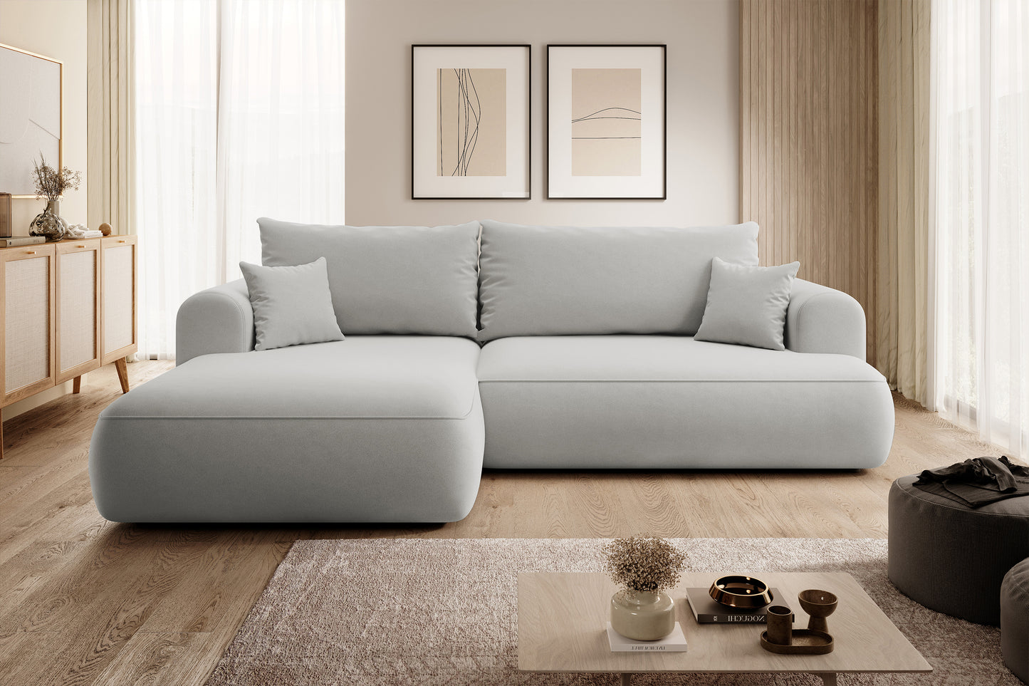 Dīvāns Ovors 260/93/165 cm Castel 80 - N1 Home