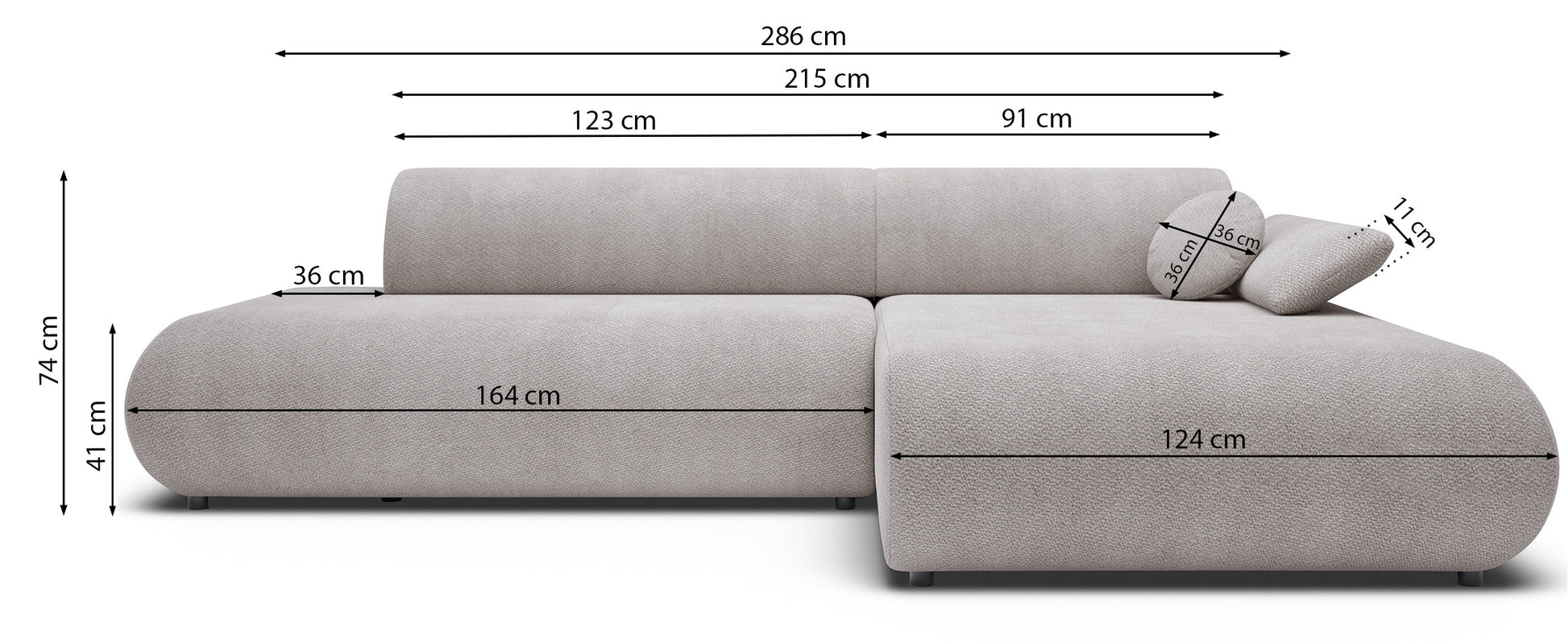 Dīvāns Armon 74/286/173 cm Vinci 25 - N1 Home