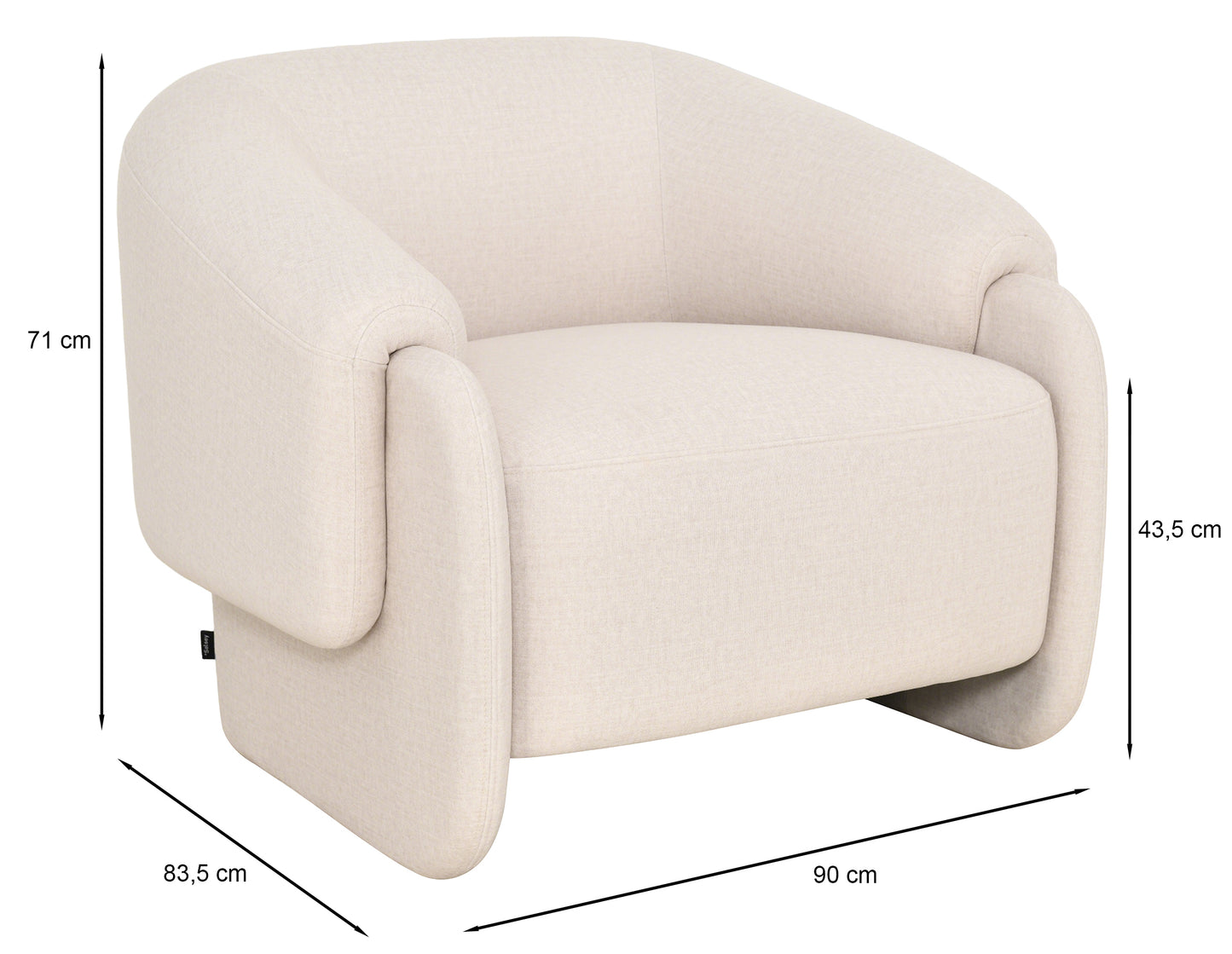 Krēsls Losko 71/90/83,5 cm krēms - N1 Home