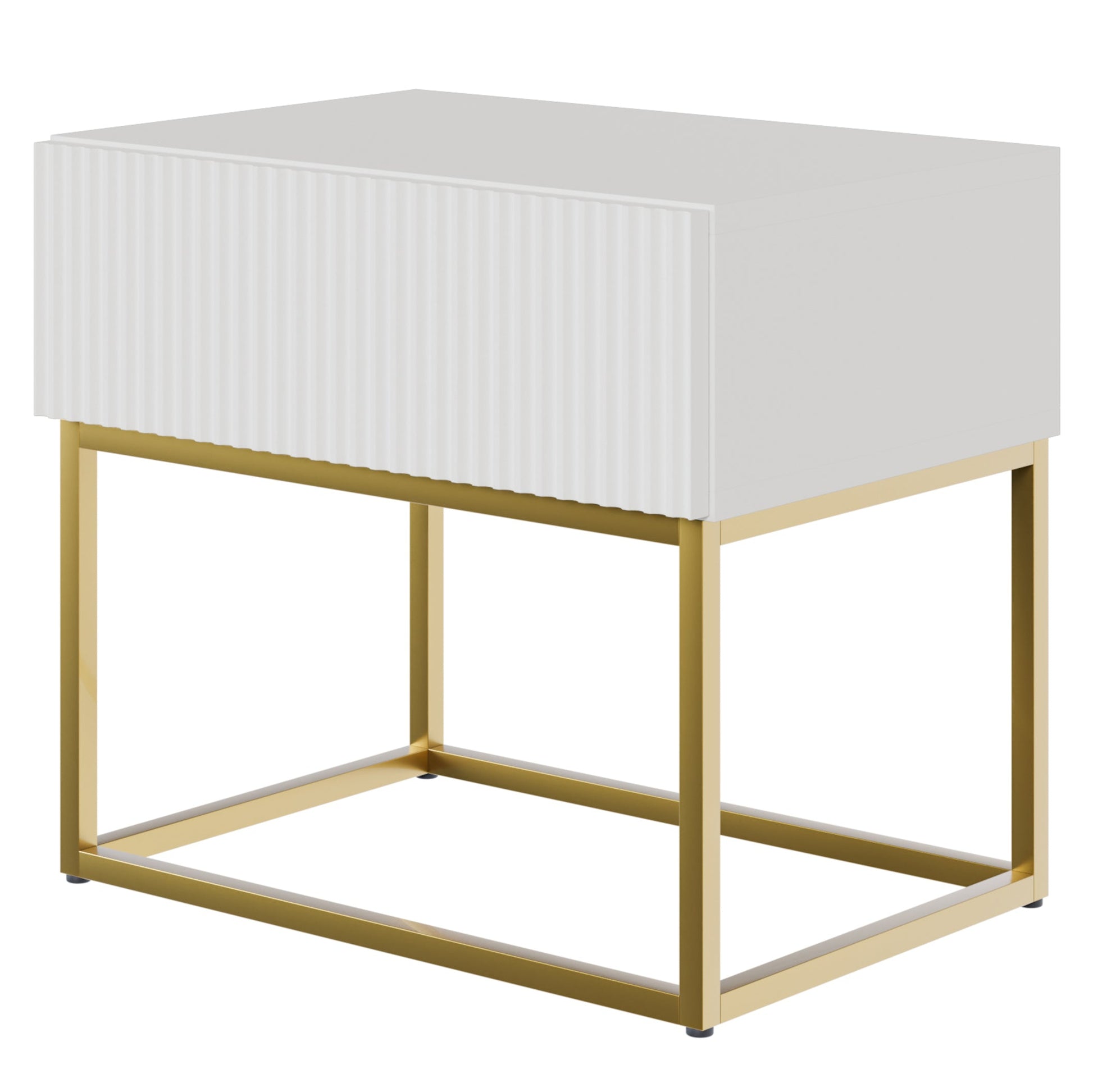 Naktsskapis Velda 50/44/35 cm balts/zelts - N1 Home