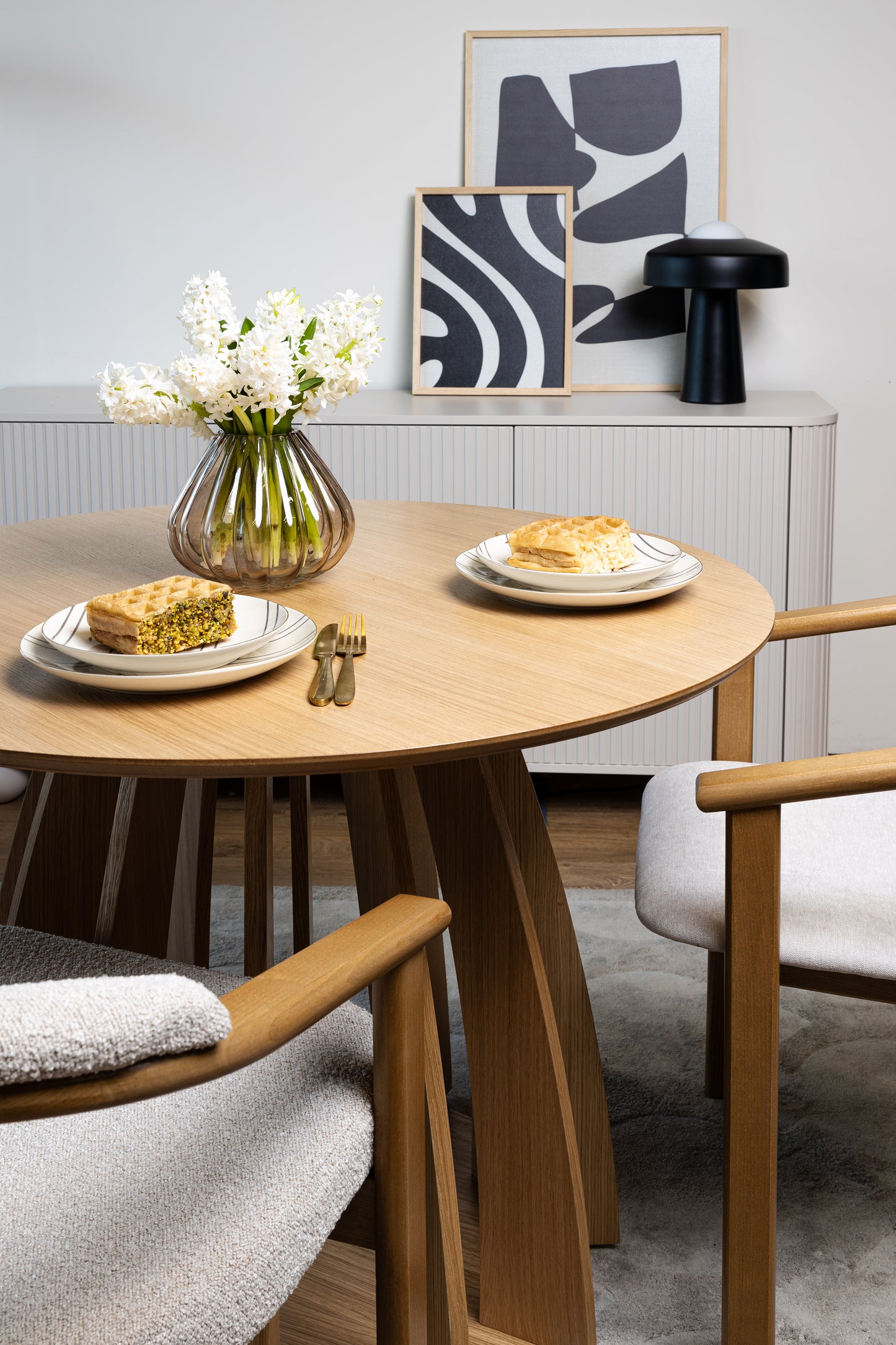 Krēsls Finis 73/56/55 cm eļļots ozols/gaiši pelēks buklē - N1 Home