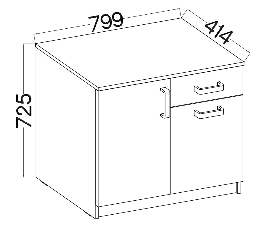 Biroja kumode Stun 73/80/41 cm  pelēks - N1 Home