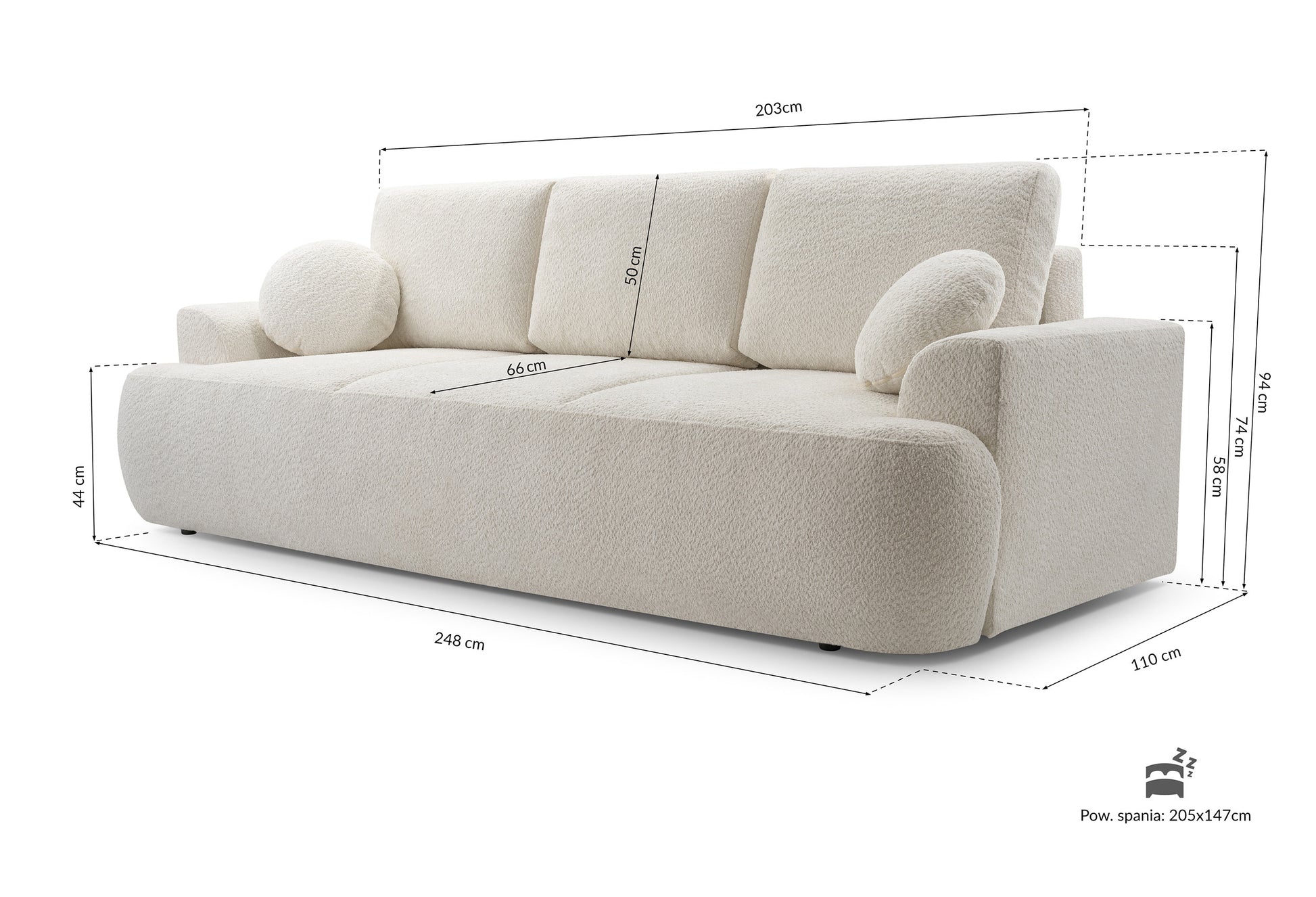 Dīvāns Barlo 94/248/110 cm Coral 75 - N1 Home