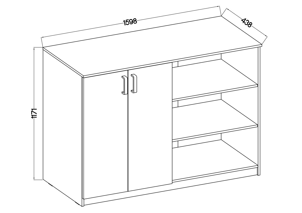 Biroja kumode Stun 117/160/44 cm pelēks - N1 Home