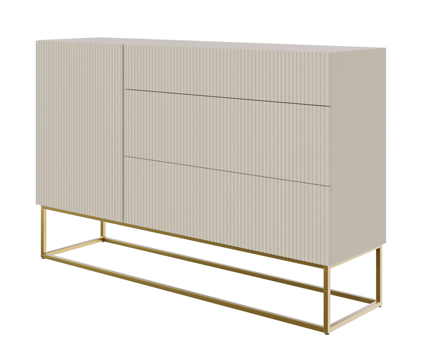 Kumode Velda 140/90/38 cm bēšs/zelts - N1 Home