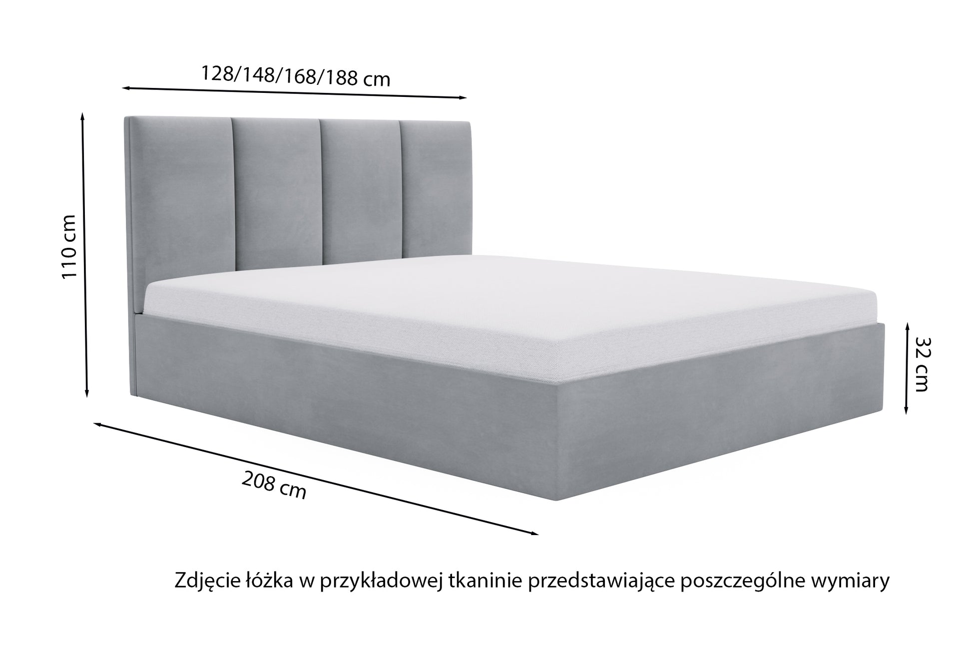 PRIMI Mīkstā gulta 120/140/160/180x200 cm ar  uzglabāšanas kasti, pelēks bēšs samts hidrofobizēts - N1 Home