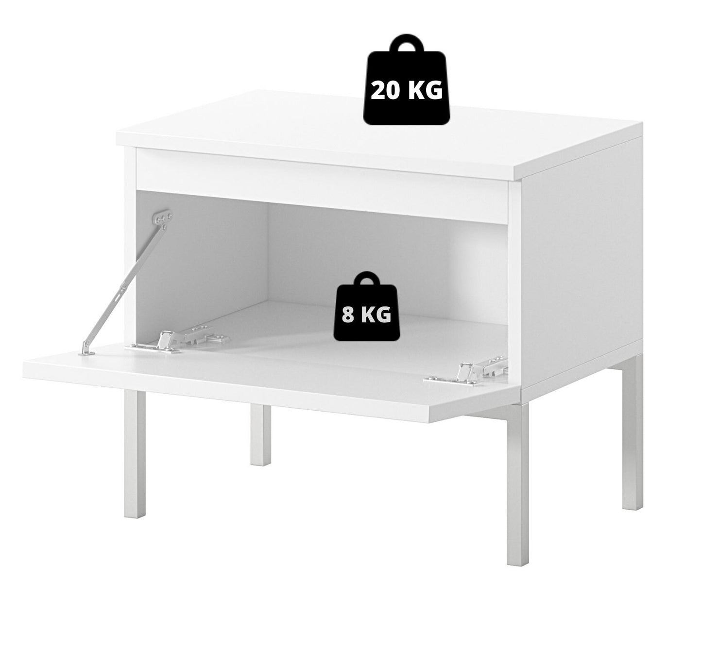 Naktsgaldiņš Bommo 43/49/32 cm melns/melns