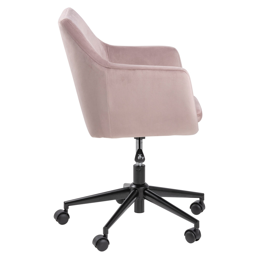 Biroja krēsls ar regulējamu augstumu Loka  91/58/58 cm gaiši rozā - N1 Home