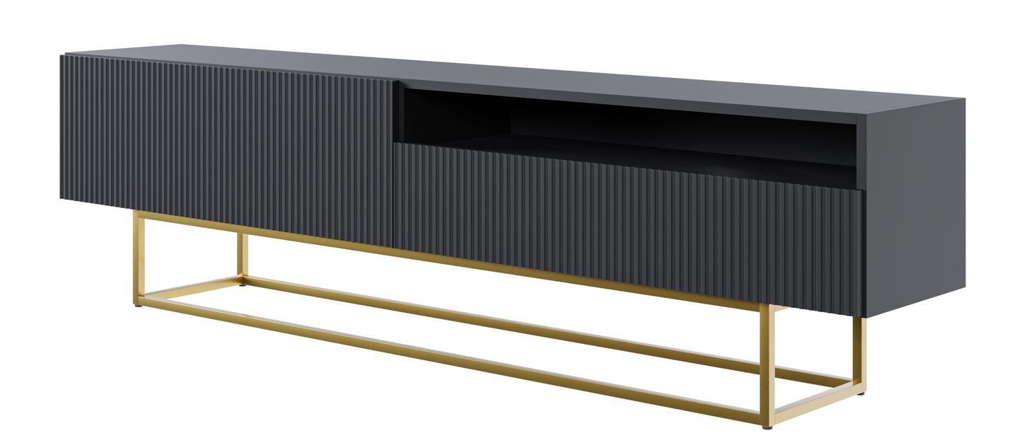 TV skapis Velda A 175/46/31 cm melns/zelts