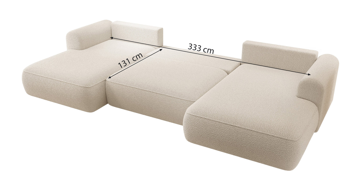 Dīvāns Ovors U 380/95/167 cm Castel 15 - N1 Home