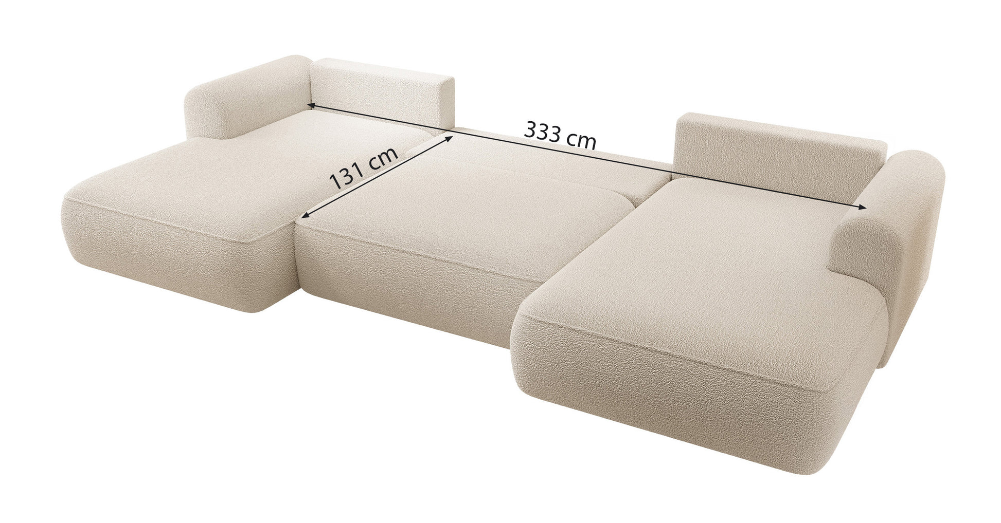 Dīvāns Ovors U 380/95/167 cm Castel 15 - N1 Home