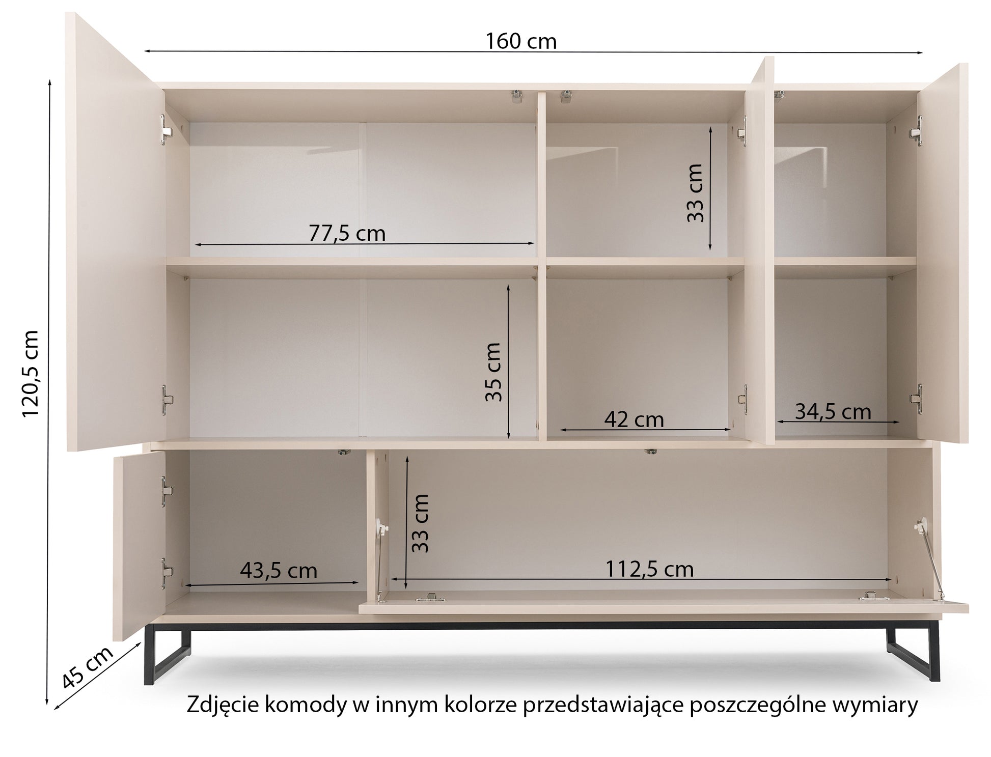 FUMIRA Kumode 160 cm zaļā krāsā - N1 Home