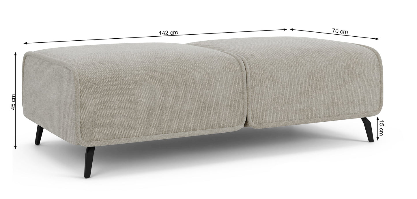 Dīvāns ar pufu Ruma 94/260/208 cm Storm 85 - N1 Home