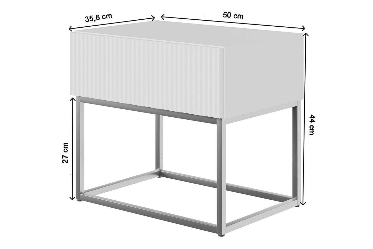 Naktsskapis Velda 50/44/35 cm bēšs/zelts - N1 Home