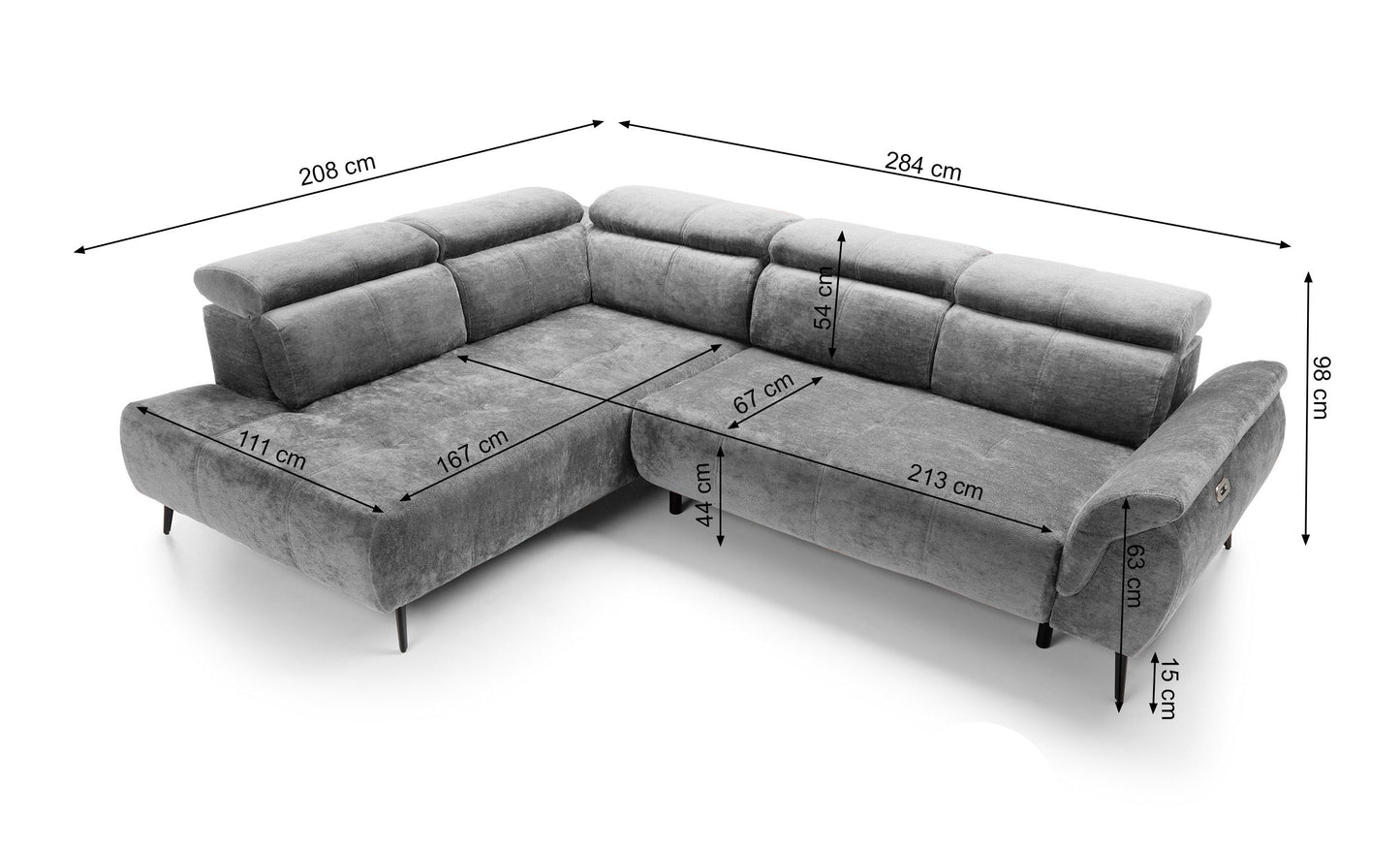 Dīvāns Mamio 98/284/208 cm Aphrodite 23