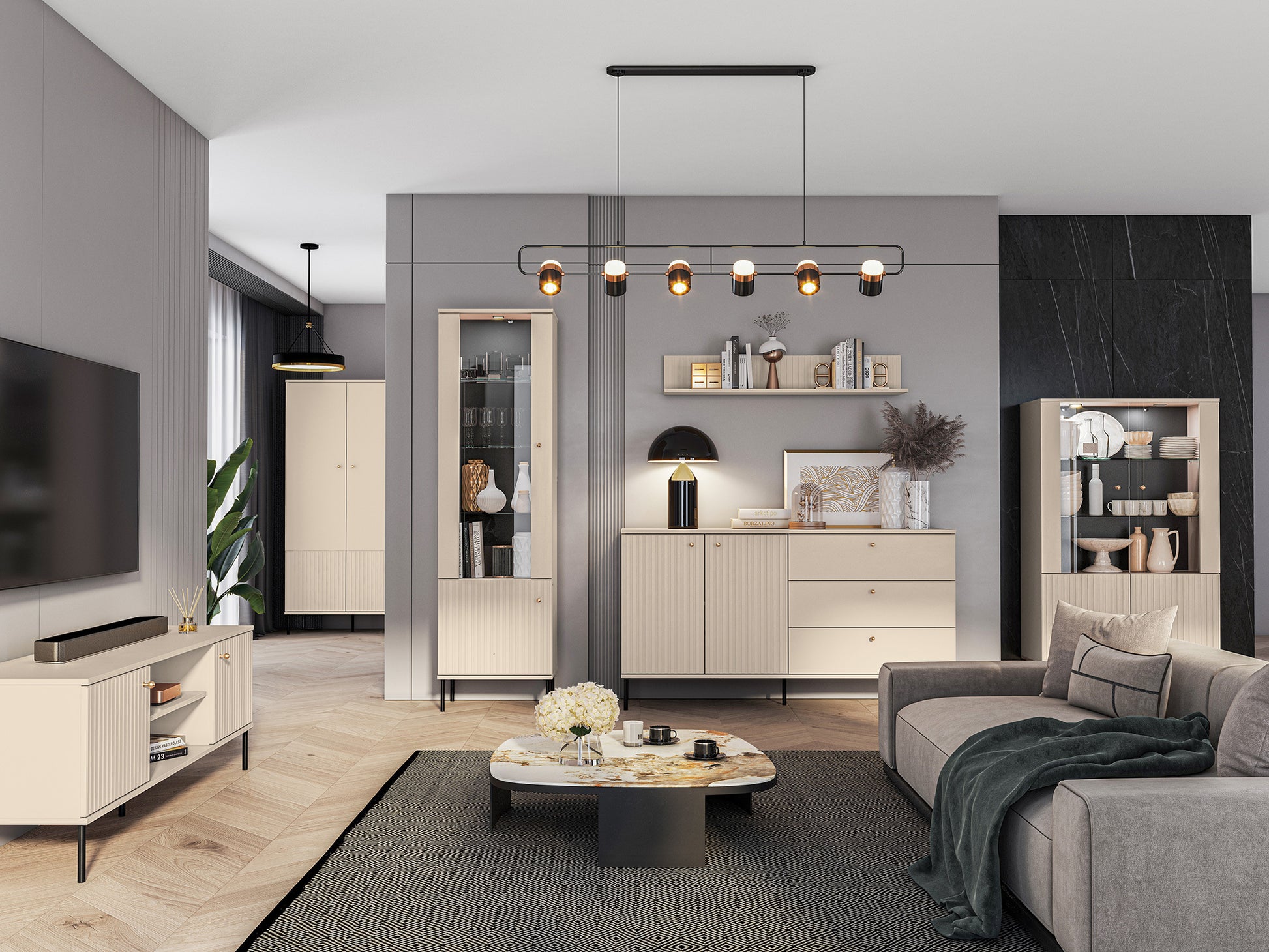 Naktsskapītis Galeto 53/50/34 bēšs - N1 Home