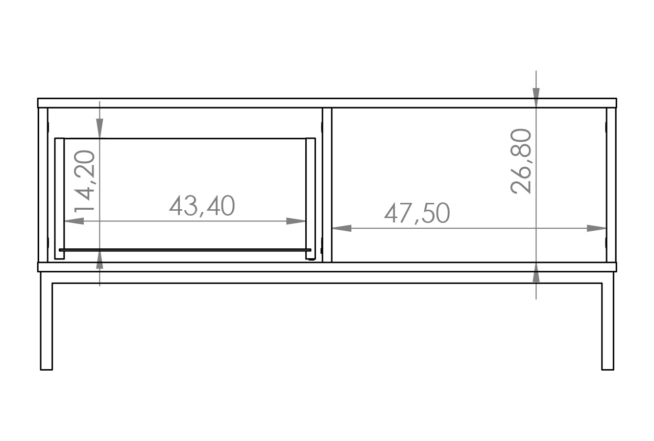 Kafijas galds Polka 47/100/60 cm hikorijs - N1 Home
