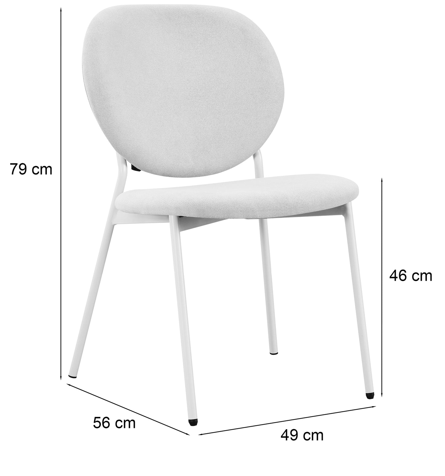 Krēsls Brokt 79/49/56 cm melns - N1 Home