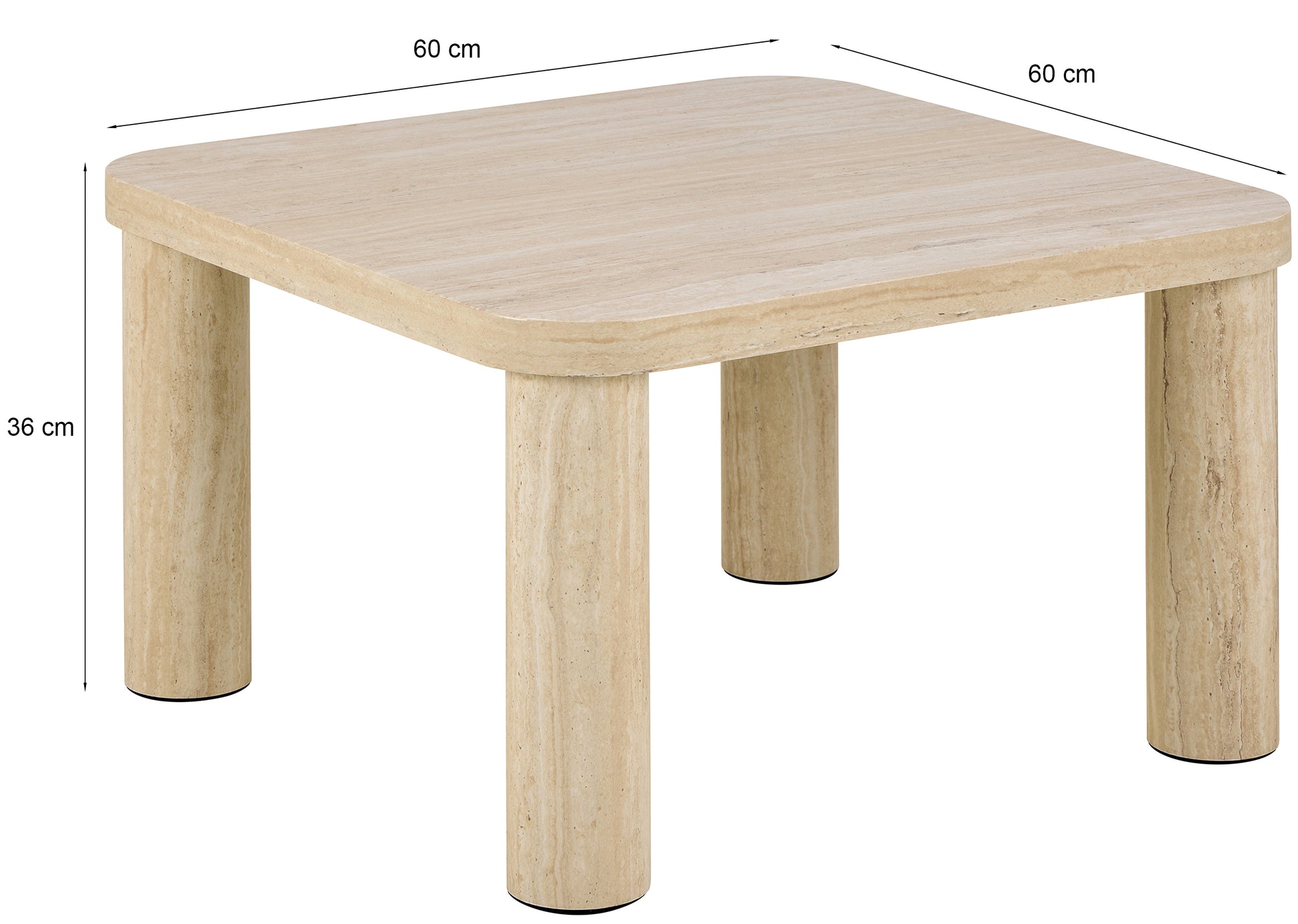 Kafijas galds Soretto 60/60/36 cm pelēks marmors - N1 Home