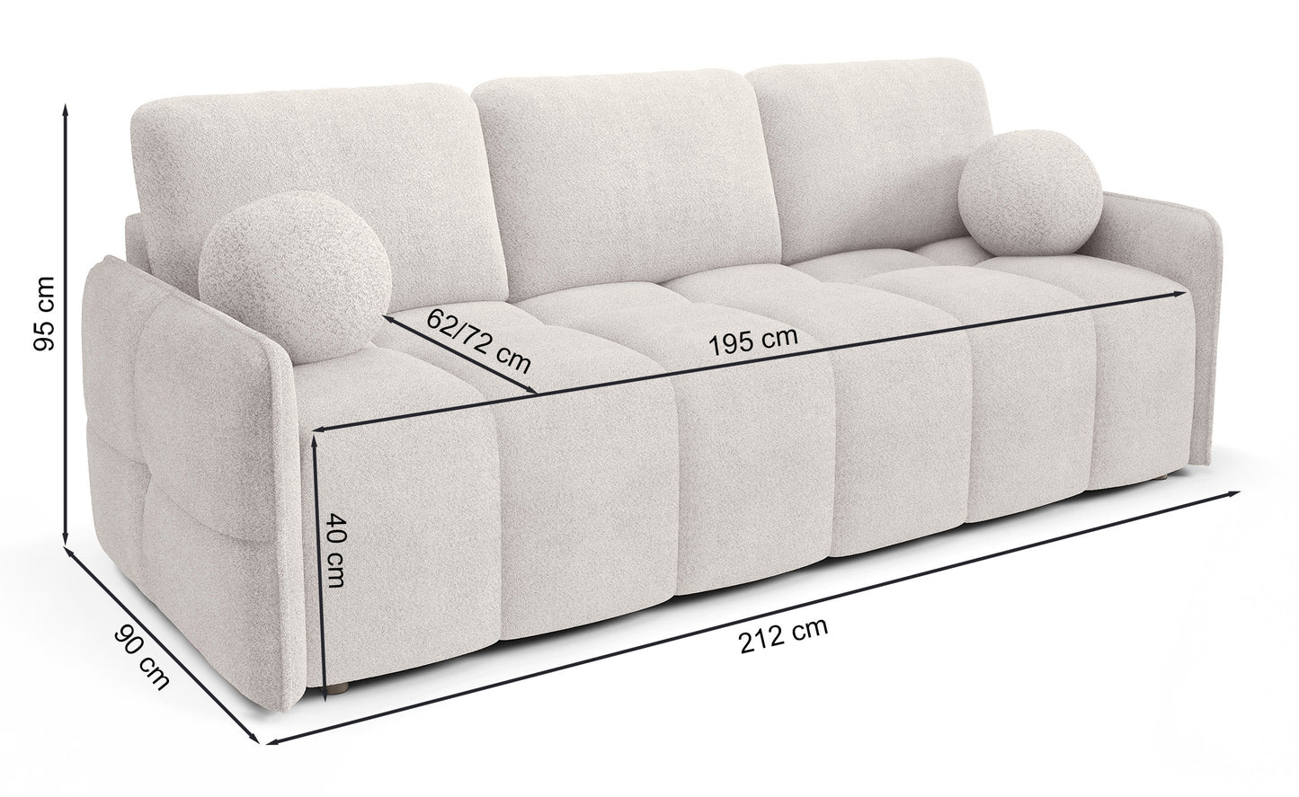 Dīvāns Bambo 212/90/95 cm Abriamo 8 - N1 Home