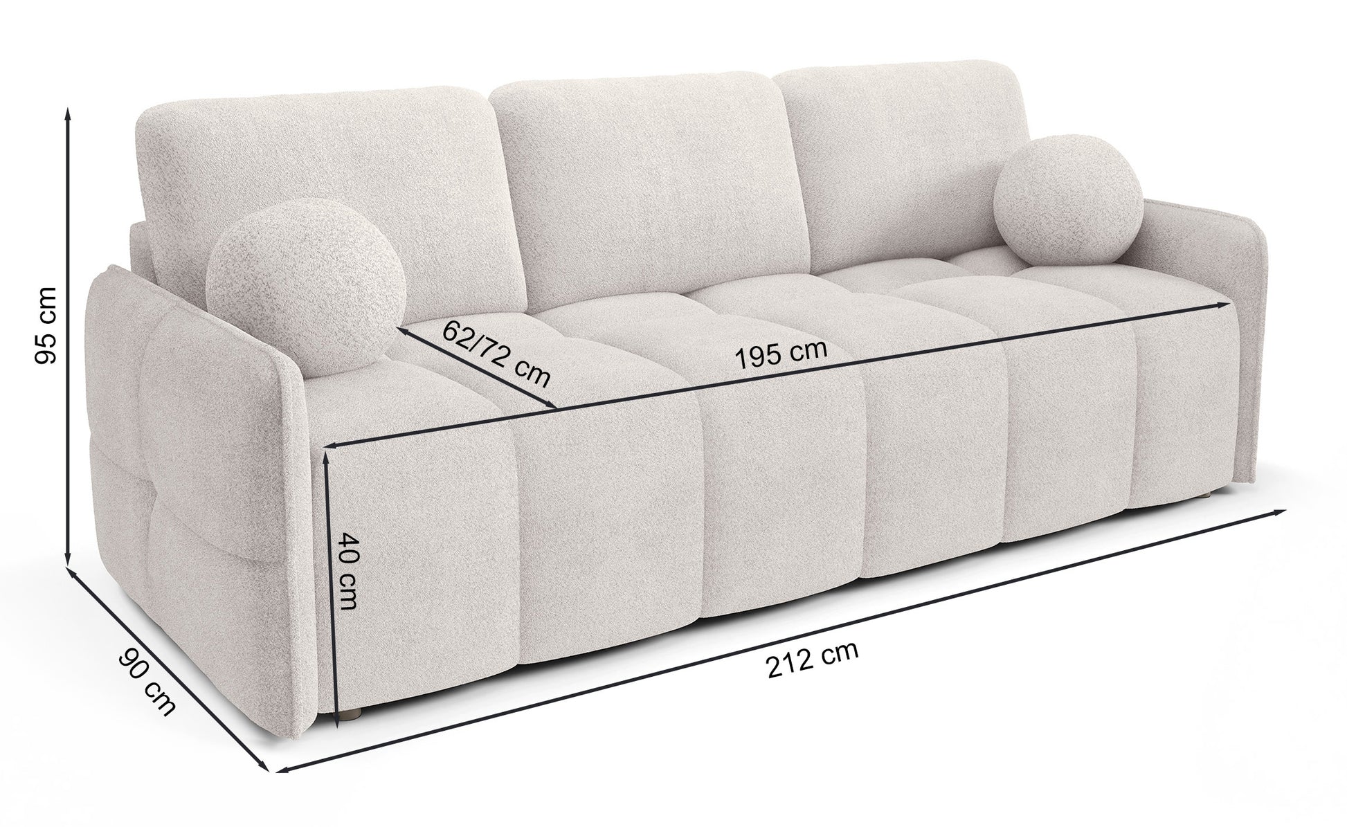 Dīvāns Bambo 212/90/95 cm Abriamo 8 - N1 Home